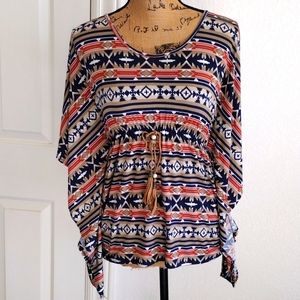 Venus Tribal Print Batwing Top